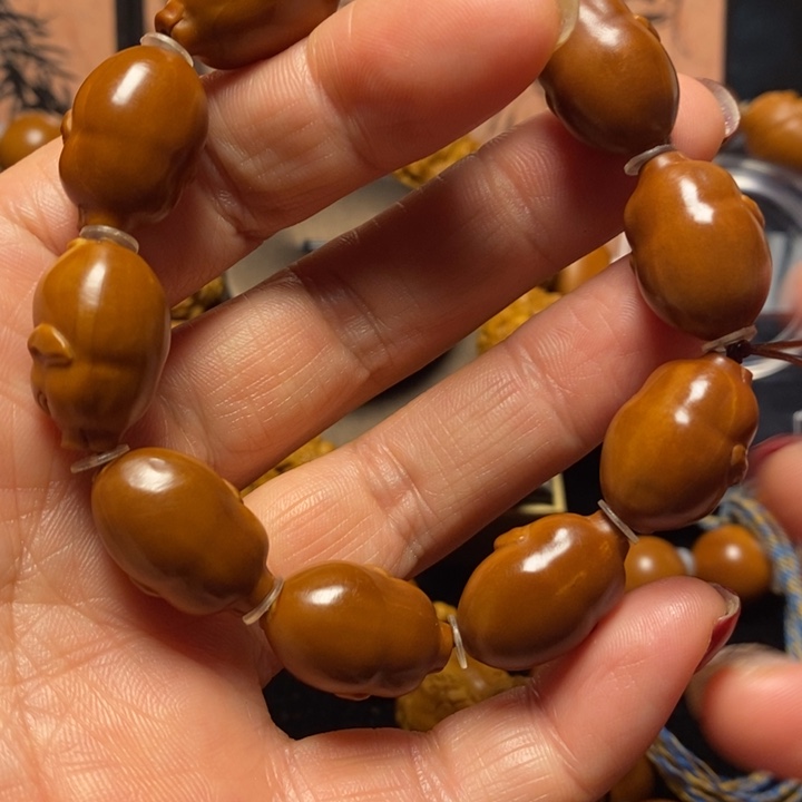 橄榄核手串/手链福猪微花