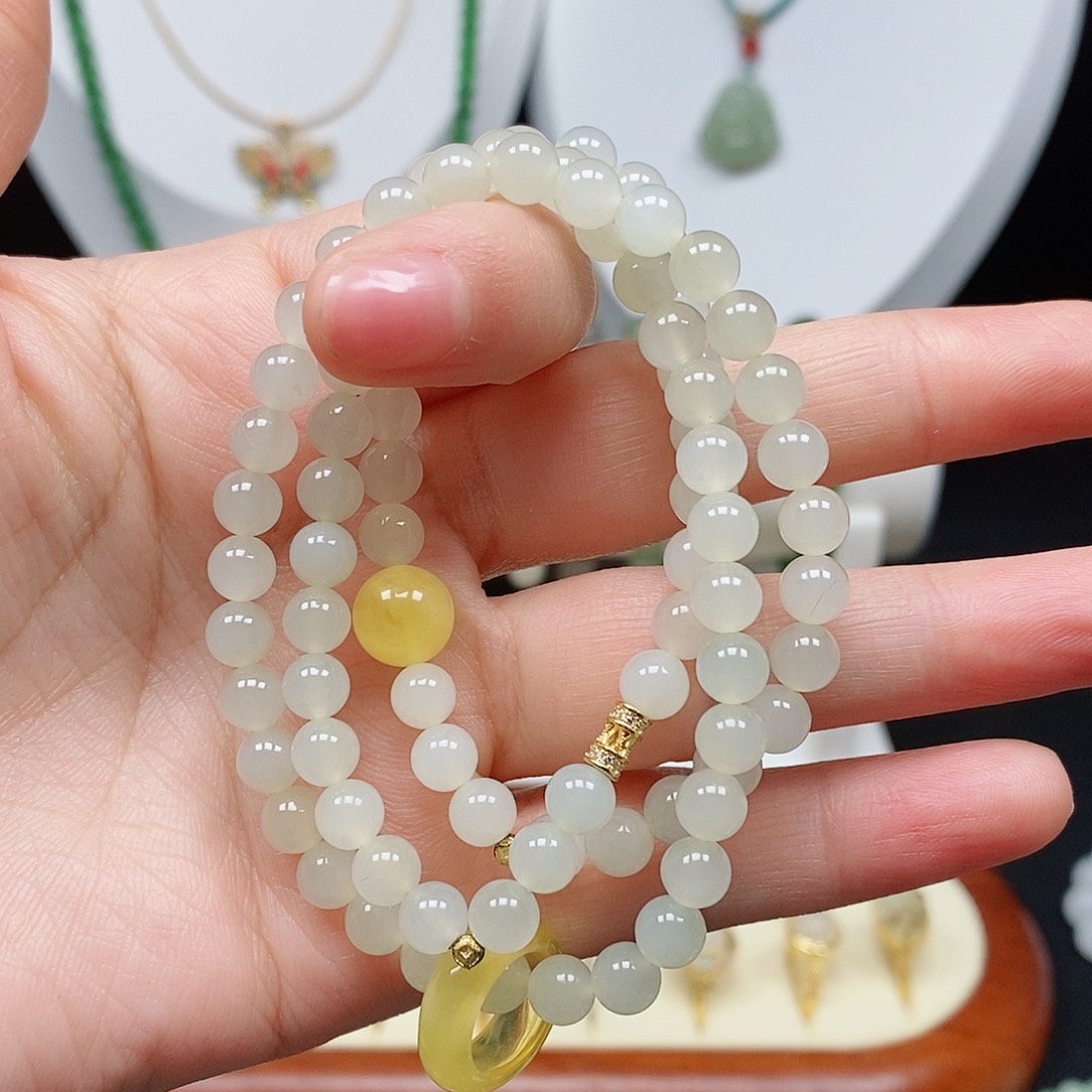 和田玉手串未镶嵌