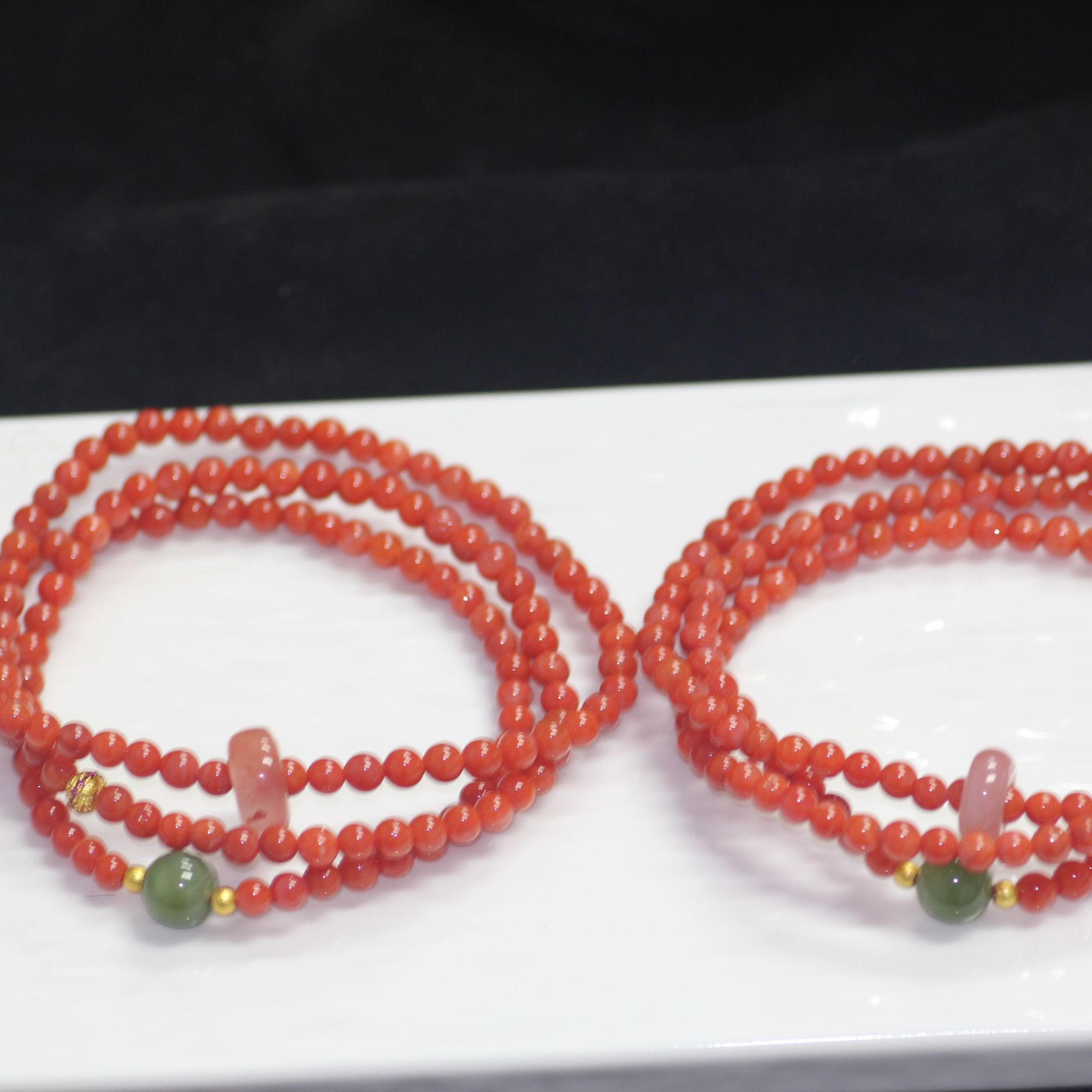 硕夏天然南红4-5mm设计款三圈多样性发其一SX01188