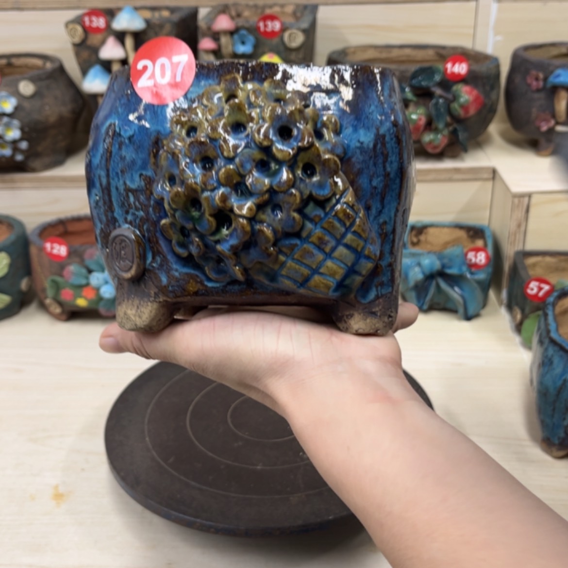 【闪购商品】紫砂花盆207号内口11外高11
