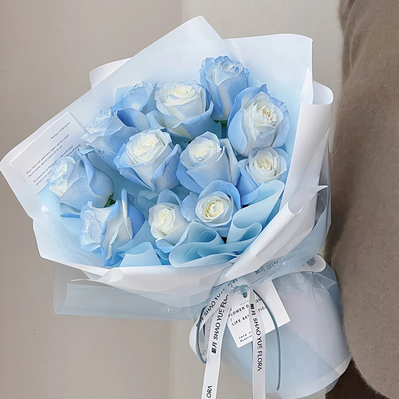 【天空之境】11枝碎冰蓝鲜花花束送男友送朋友送恋人生日礼物花店送花上门