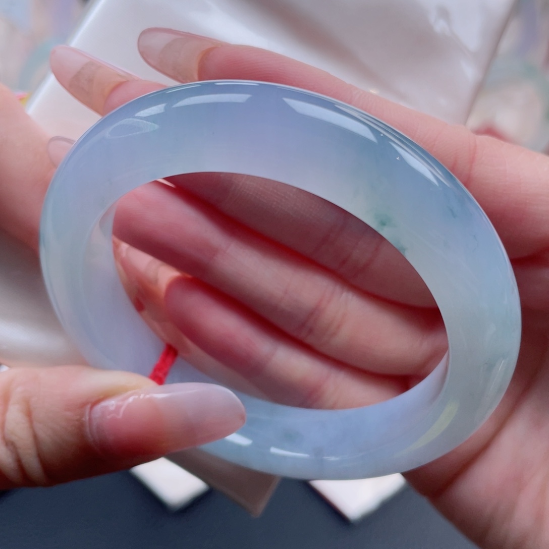 未镶嵌手镯翡翠54.8莫奈冰蓝紫 怦然心动的瞬间 4号