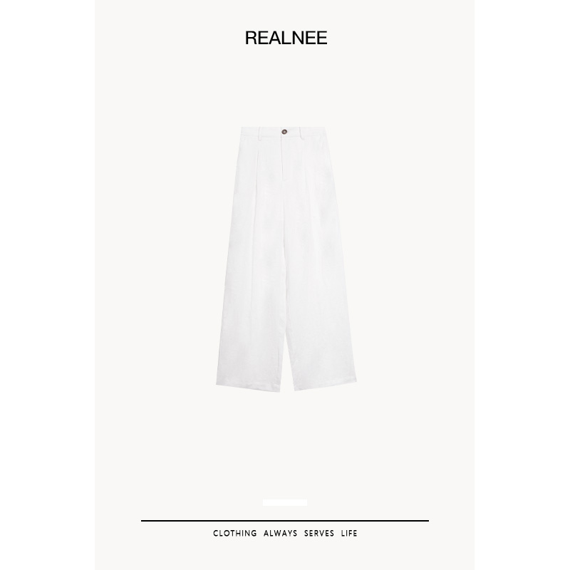 REALNEEI【精简主义】马吉家天然亚麻极简休闲裤轻素舒适主义03042