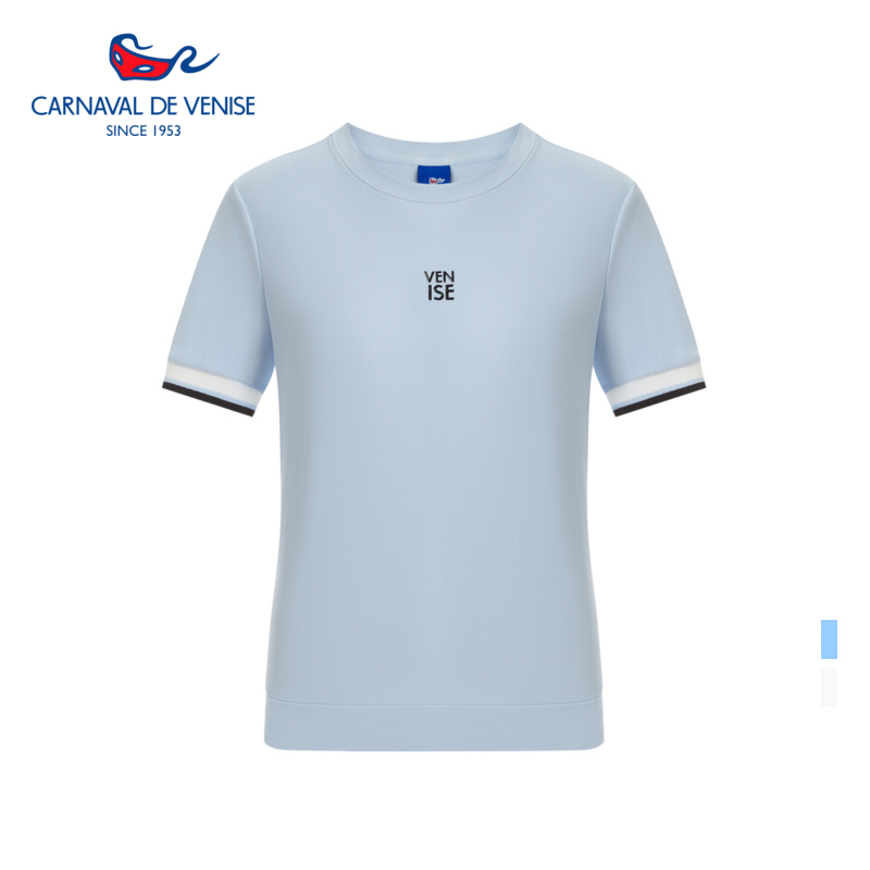 威尼斯夏圆领T恤短袖活力清爽户外休闲穿搭女V88115A32