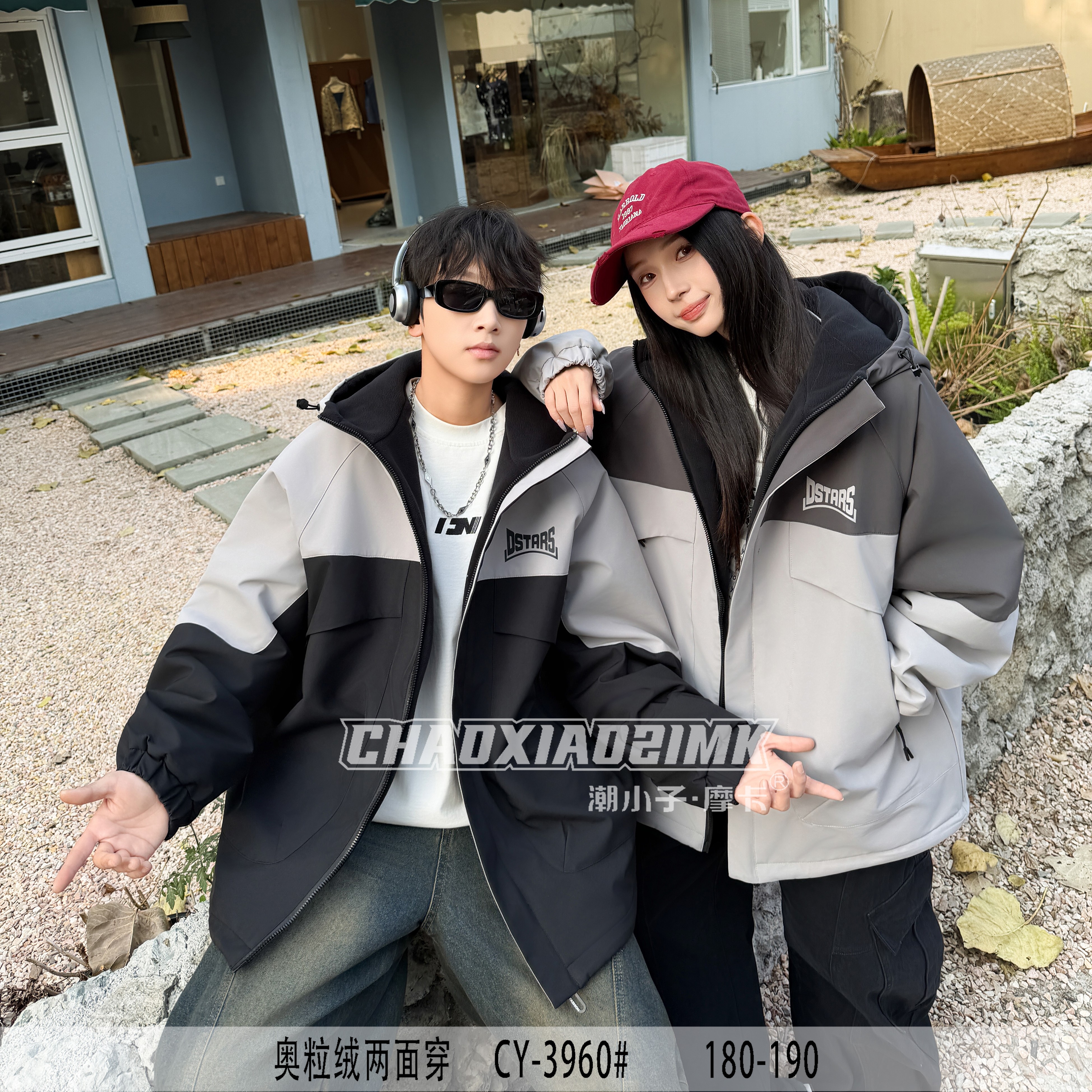 3960青少年冬季三防两面穿加绒保暖派克服外套