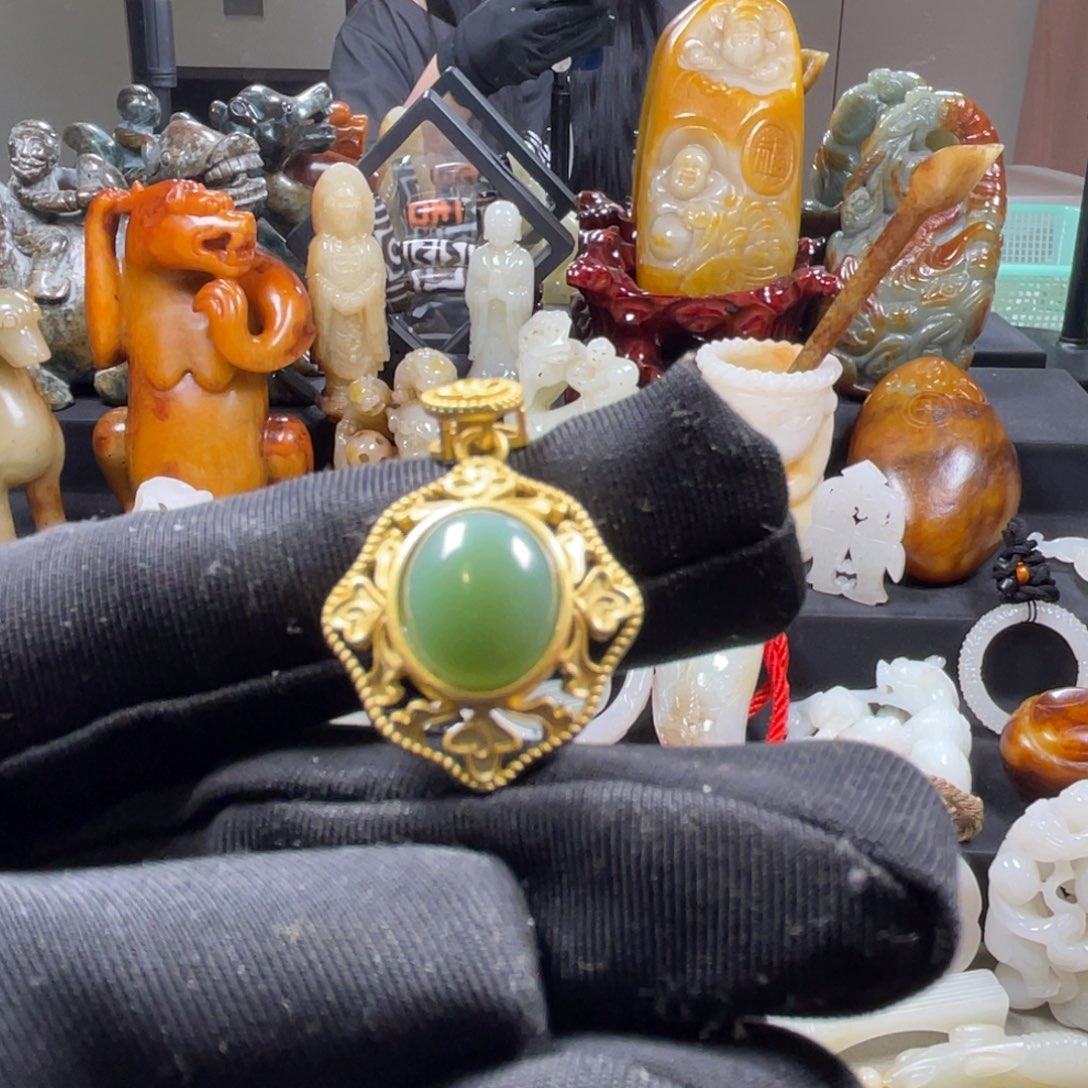 和田玉未镶嵌挂件7