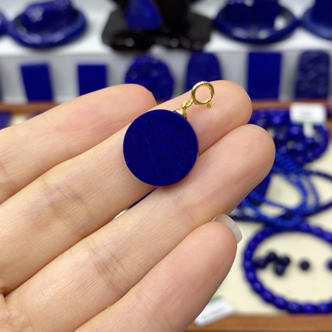 青金石颈饰银S925镀金镶嵌