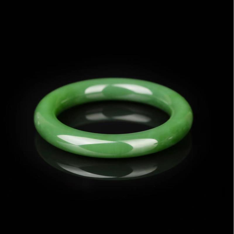 和田玉碧玉粉绿圆条手镯SZ131多样性发其一