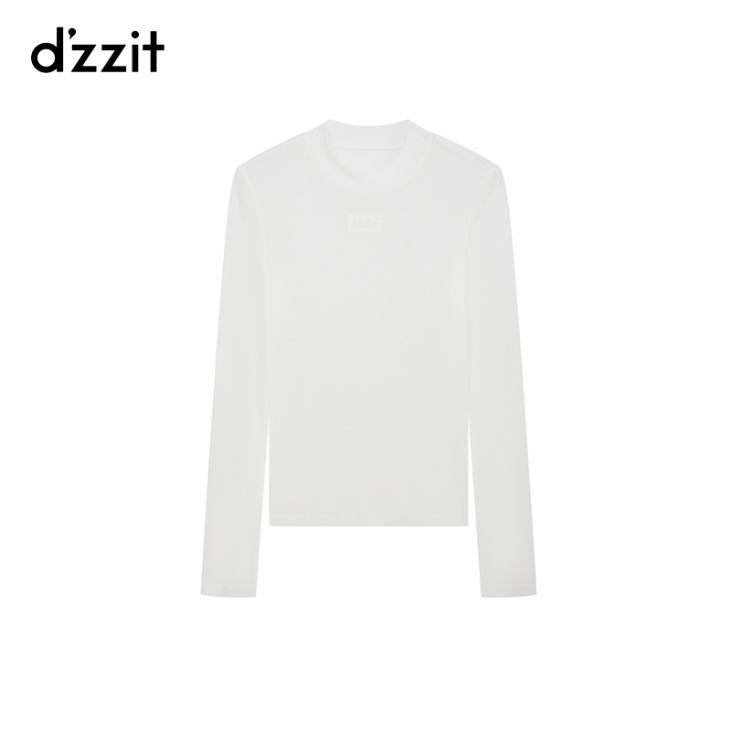 明星同款dzzit地素长袖T恤25春新款半高领修身打底衫女3J1B5181B