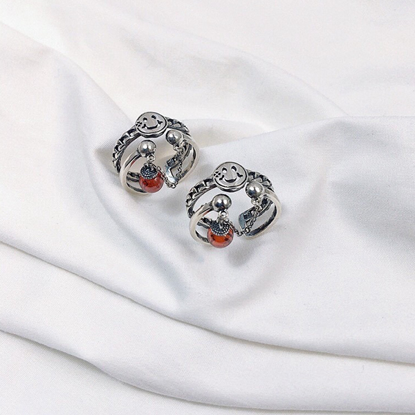 足银戒指 990银复古足银做旧男女戒指个性时尚ins气质纯银戒指女