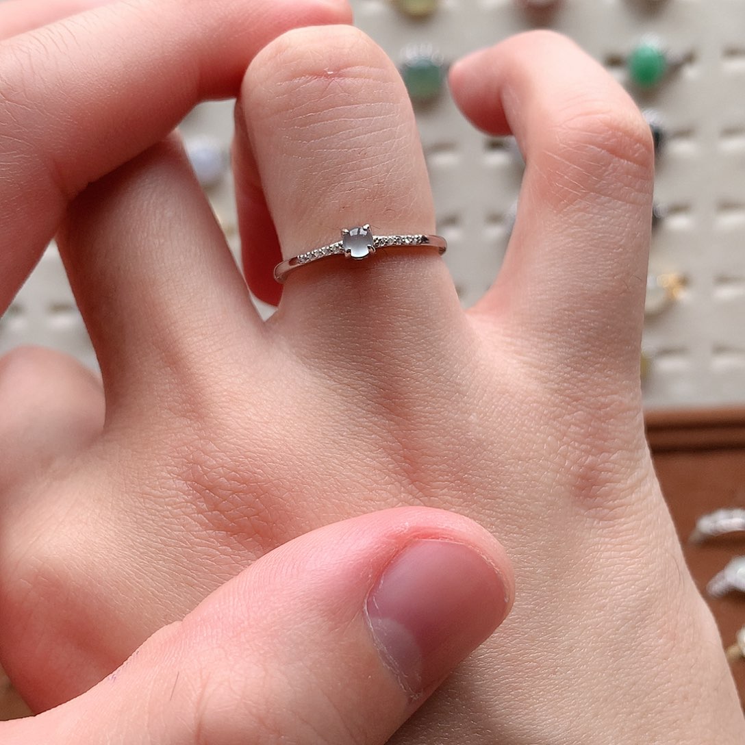 翡翠戒指银S925镶嵌0025