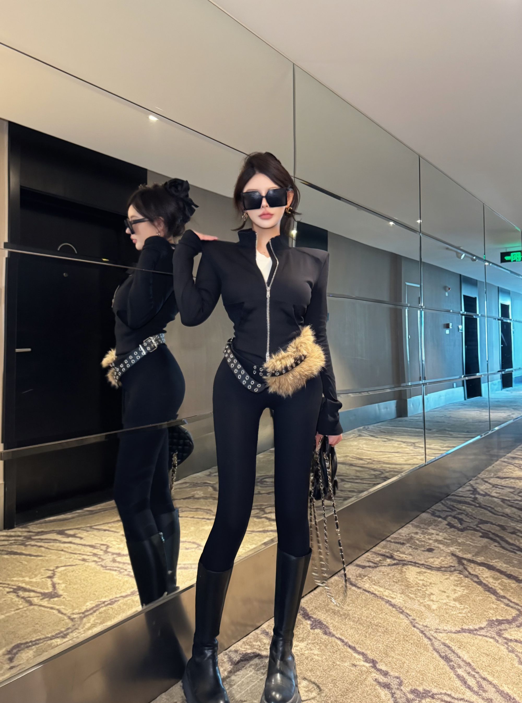 AL SHOP【比例玩家】韩系时尚弹力紧身显瘦外穿瑜伽裤