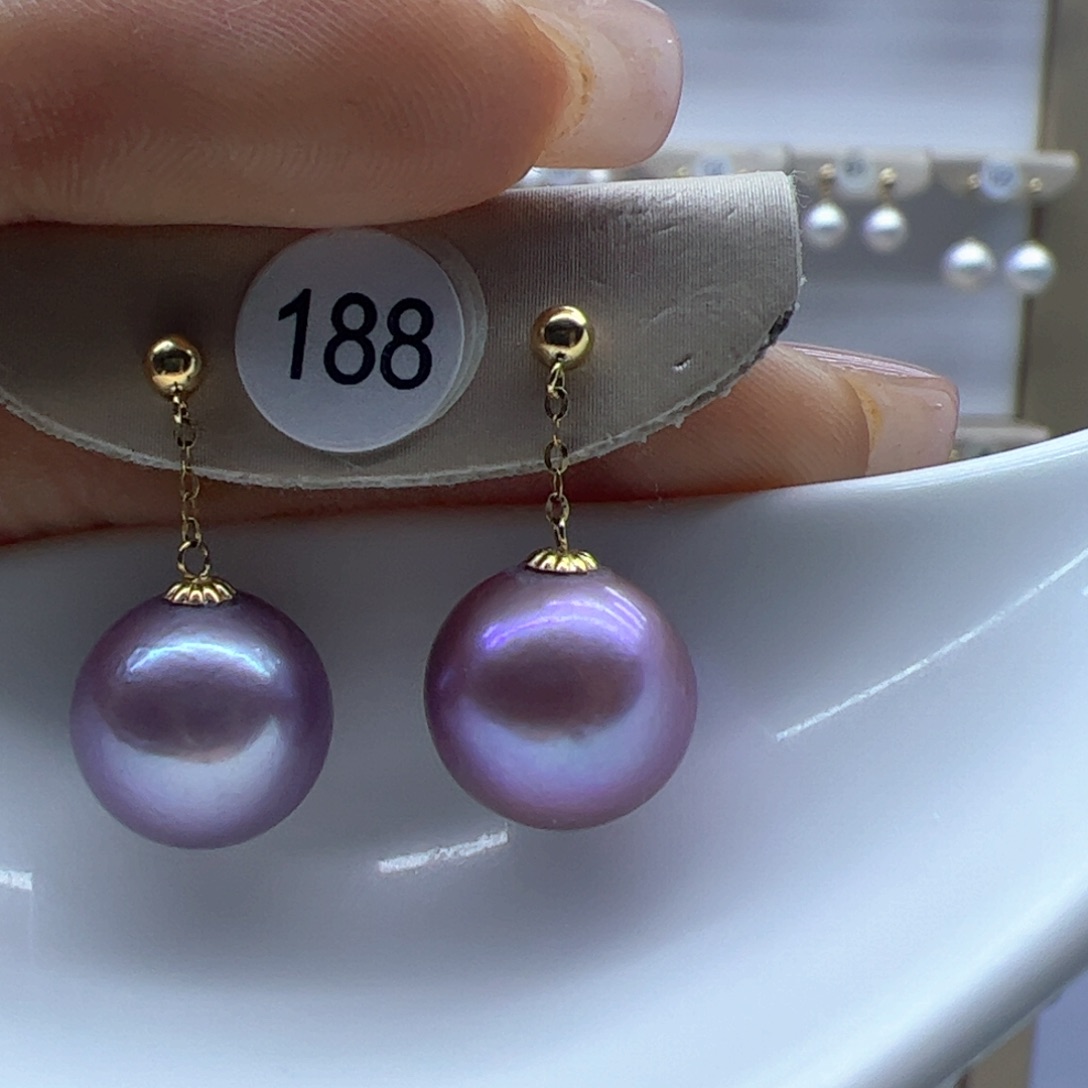 淡水珍珠耳饰18K金镶嵌