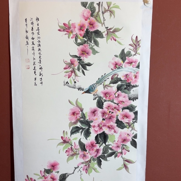 国画听兰老师花鸟
