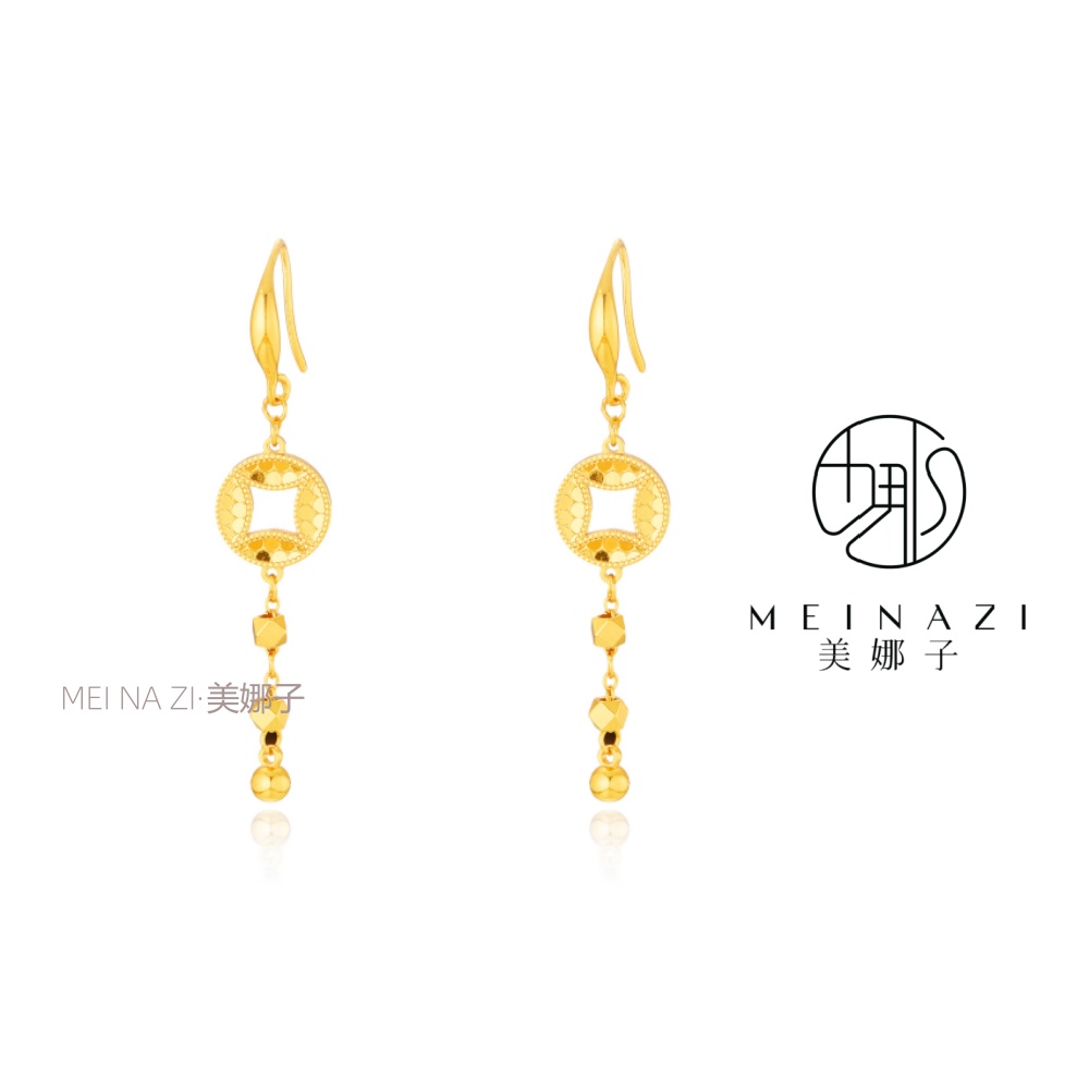 MEINAHUI/铜钱水滴耳环E00180