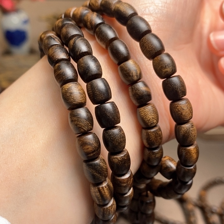 沉香手串越南芽庄白棋楠瘤疤0.6×108