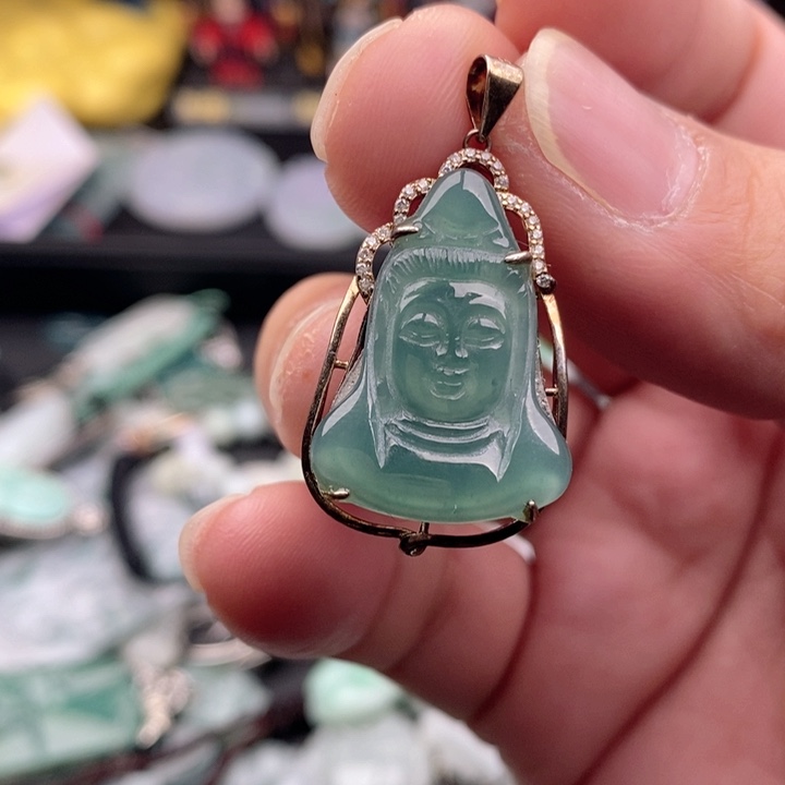 翡翠吊坠(不含链)银S925镶嵌