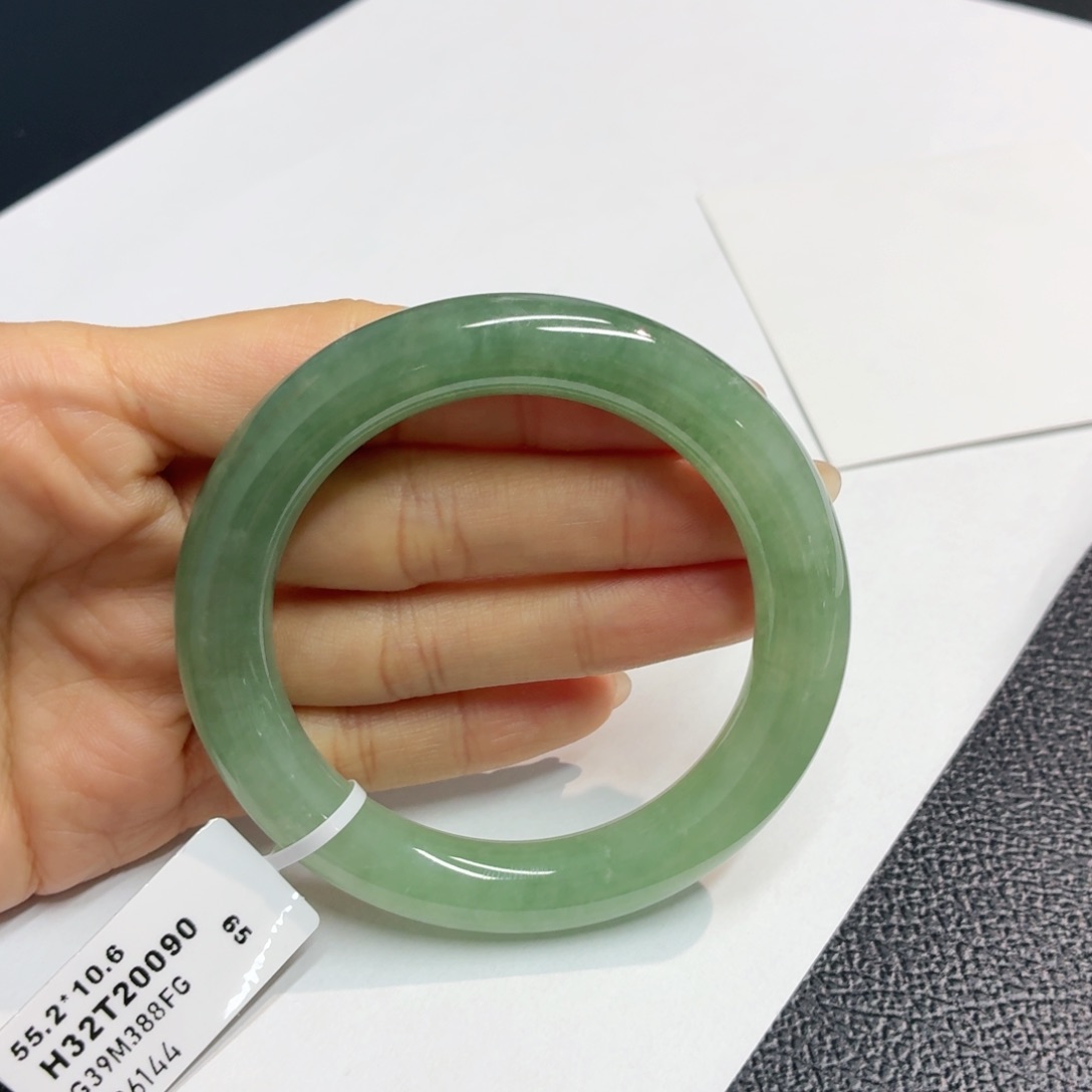 翡翠手镯未镶嵌缅甸翡翠手镯55.2圆条