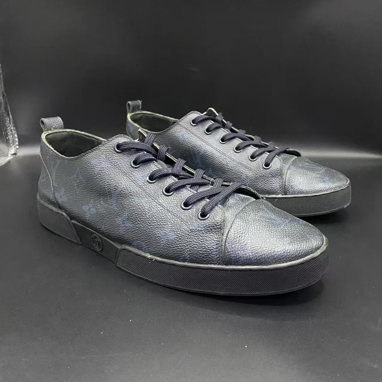 95新 LouisVuitton/路易威登 【JM特惠】41.5欧码 蓝老花板鞋jm24