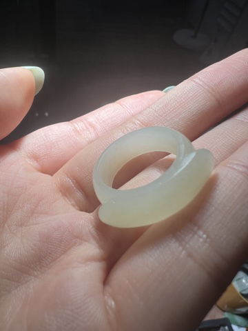 和田玉马鞍戒指 圈口13