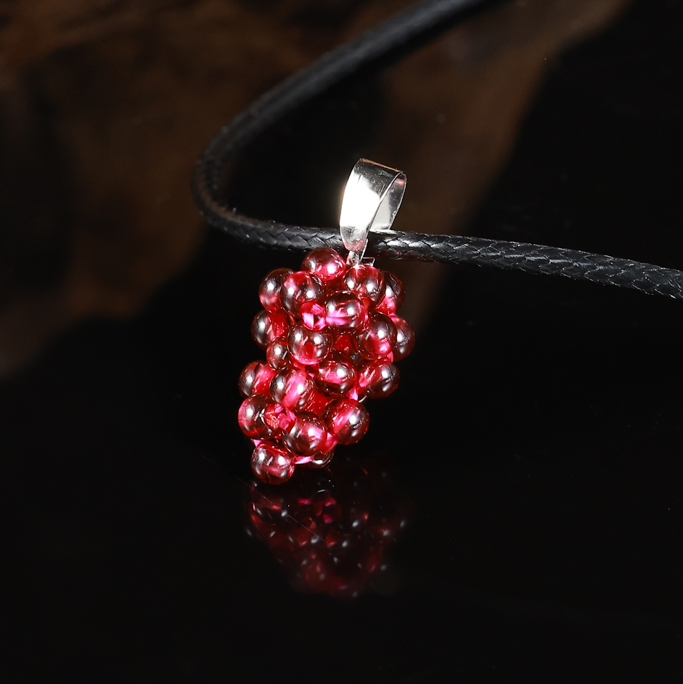 石榴石葡萄造型设计款项链