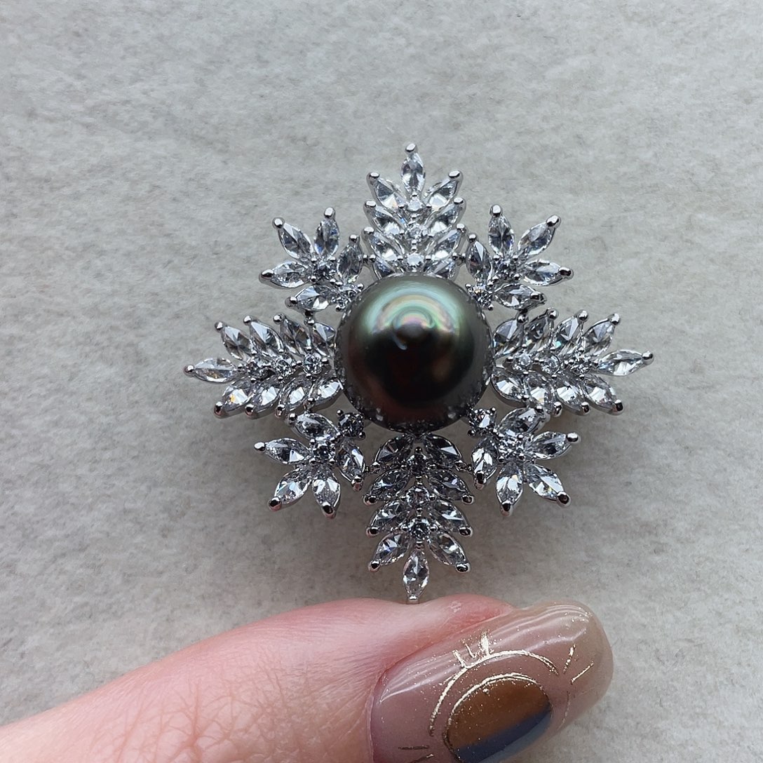 胸针3未镶嵌海水珍珠