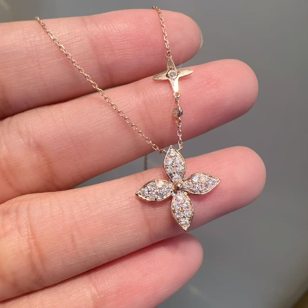 【小晗专属】重金版老花钻石项链 时尚百搭经典轻奢精致 多样性发一