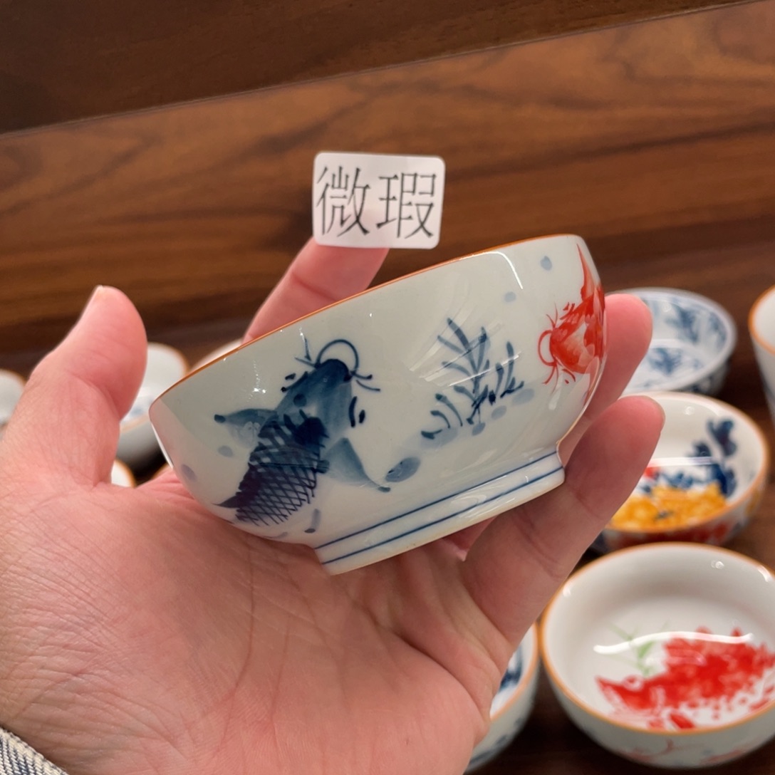 釉下手绘茶具微瑕