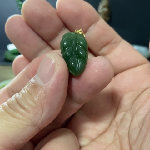 和田玉颈饰银S925镶嵌