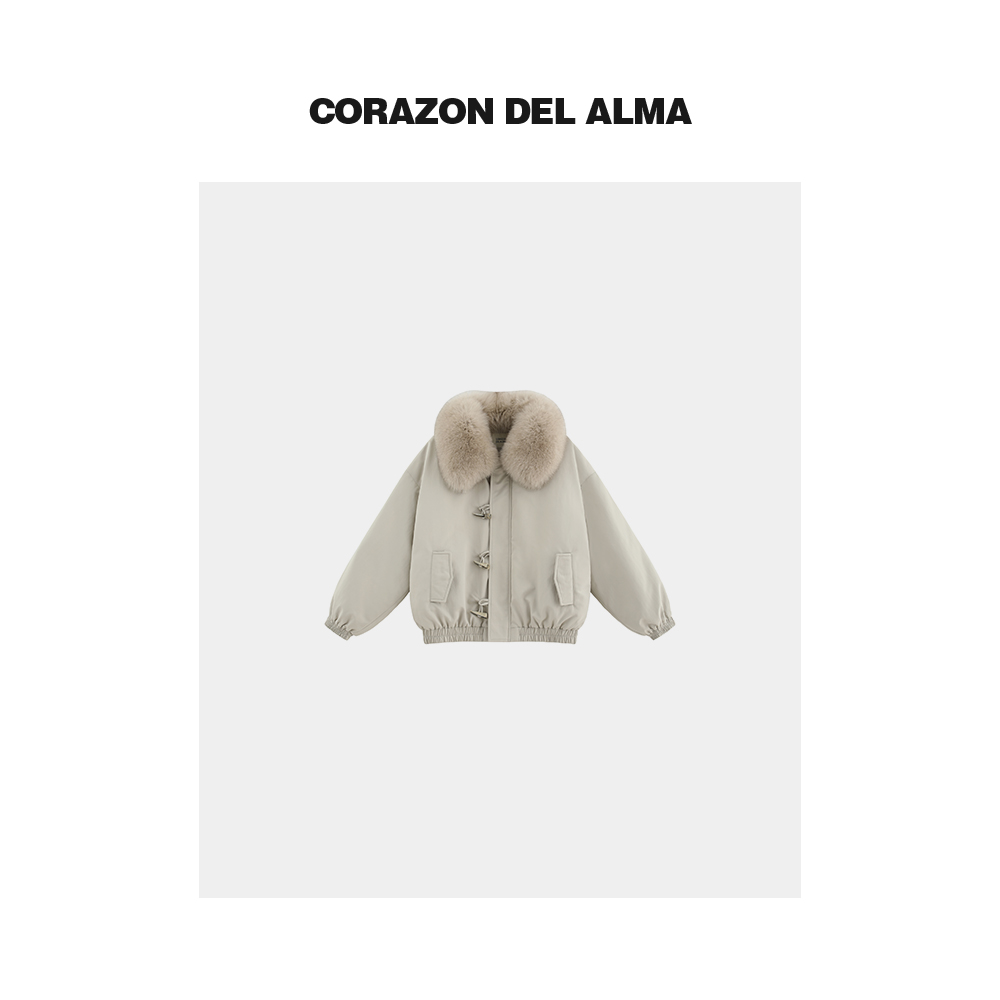 【晏华】高奢超大毛领+90白鹅绒复古廓形派克羽绒服-FW138