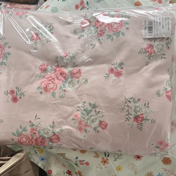 外贸超品质粉色玫瑰全棉斜纹被套（200*230）