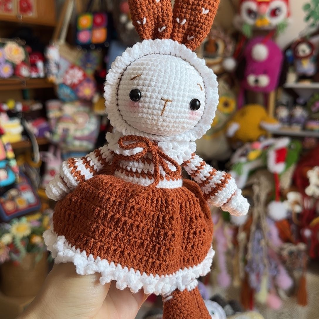 纯棉玩偶兔子咖啡色