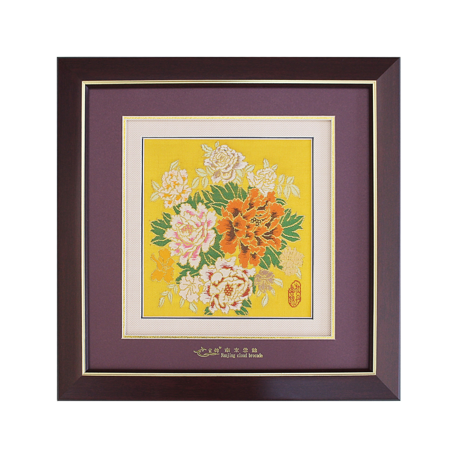 014007 富贵牡丹 黄 四则框画