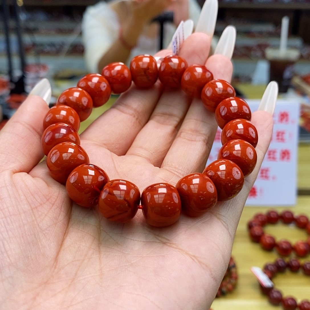 南红玛瑙未镶嵌13mm+单圈手串多样性发一