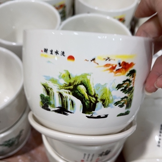 多肉绿植陶瓷花盆9.9包邮，有孔