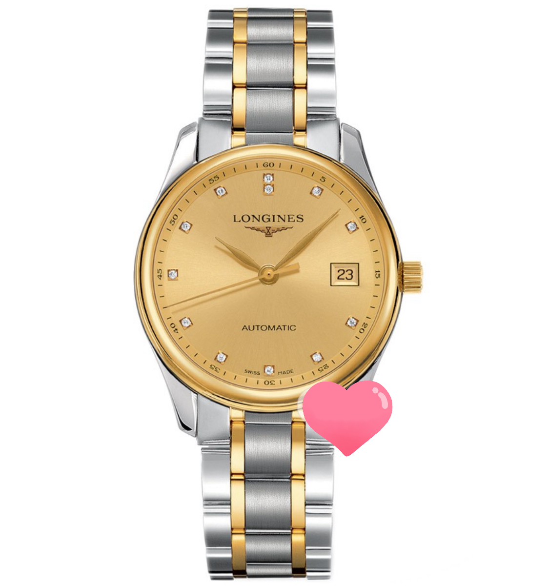 99新 Longines/浪琴 /名匠518间18K金钻/表径36/自动机械男表