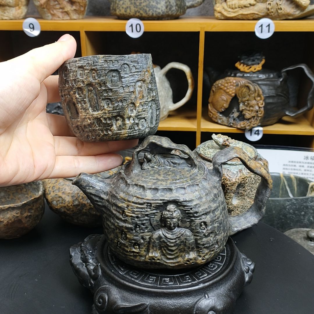 紫砂茶壶西****枝敦煌莫高窟一壶一杯