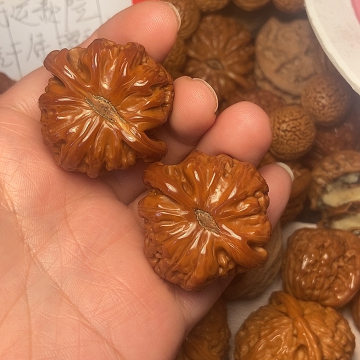 浅***兰文玩核桃把件白39