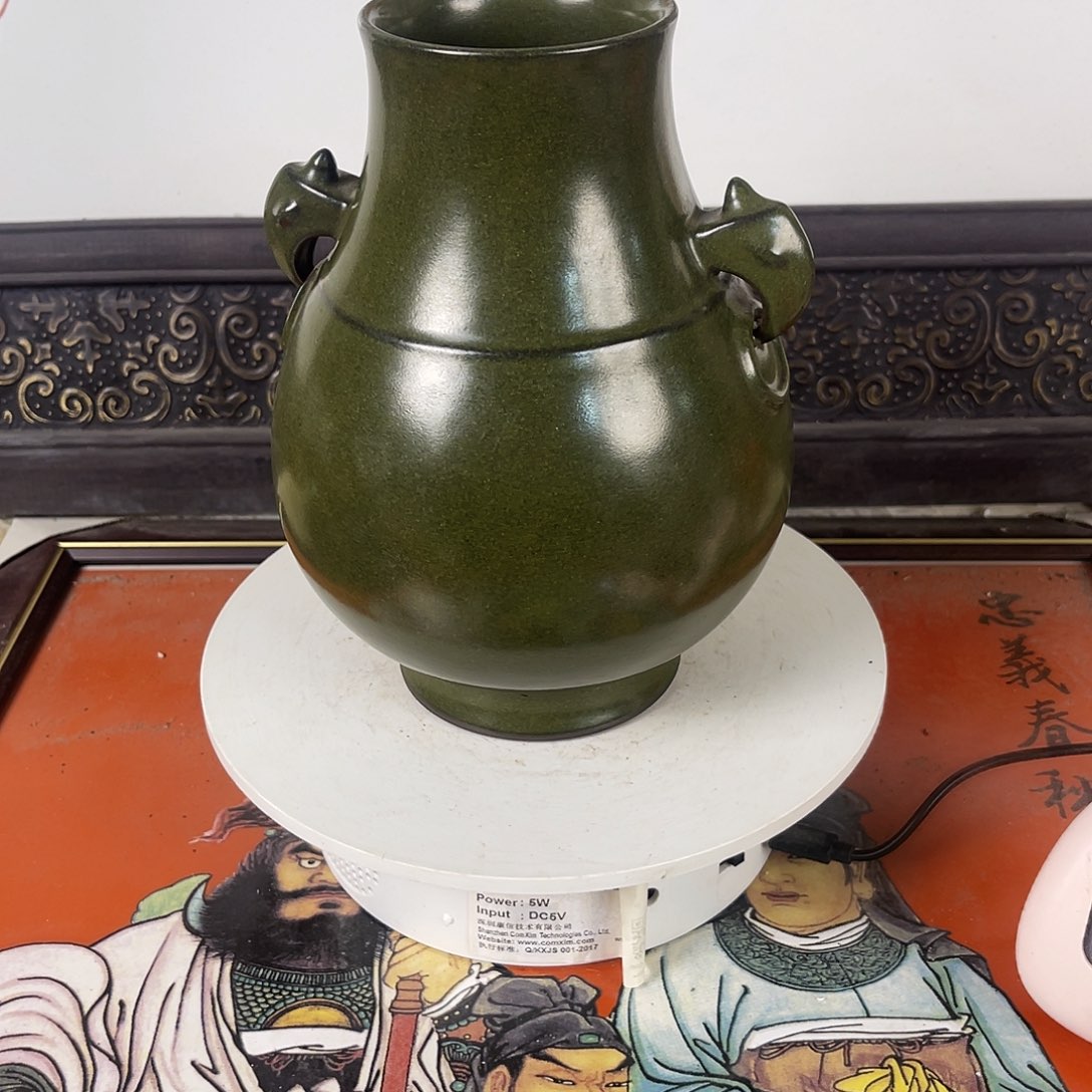 摆件H*H茶叶末釉双耳玉壶尊