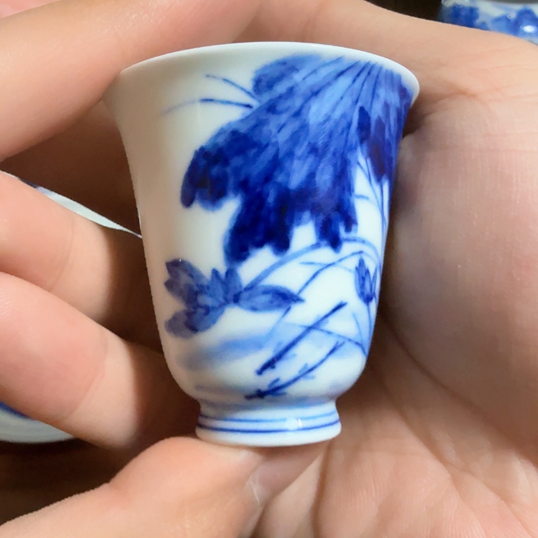 釉下青花柴窑单杯