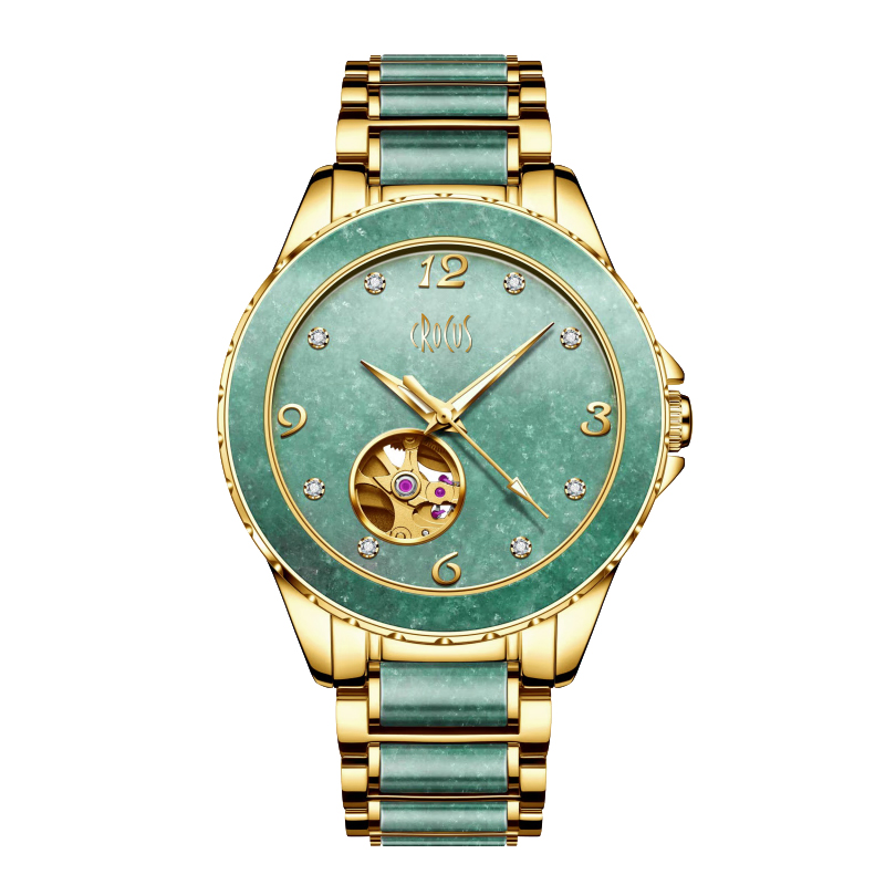 【周周专属】CROCUS全自动机械手表镶翡翠男士手表2892 翡翠