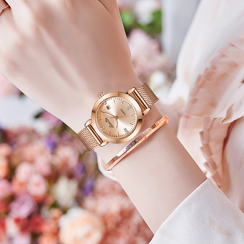 爆款手表2025新款百搭气质轻奢小众女手表夜光防水石英表手链送礼