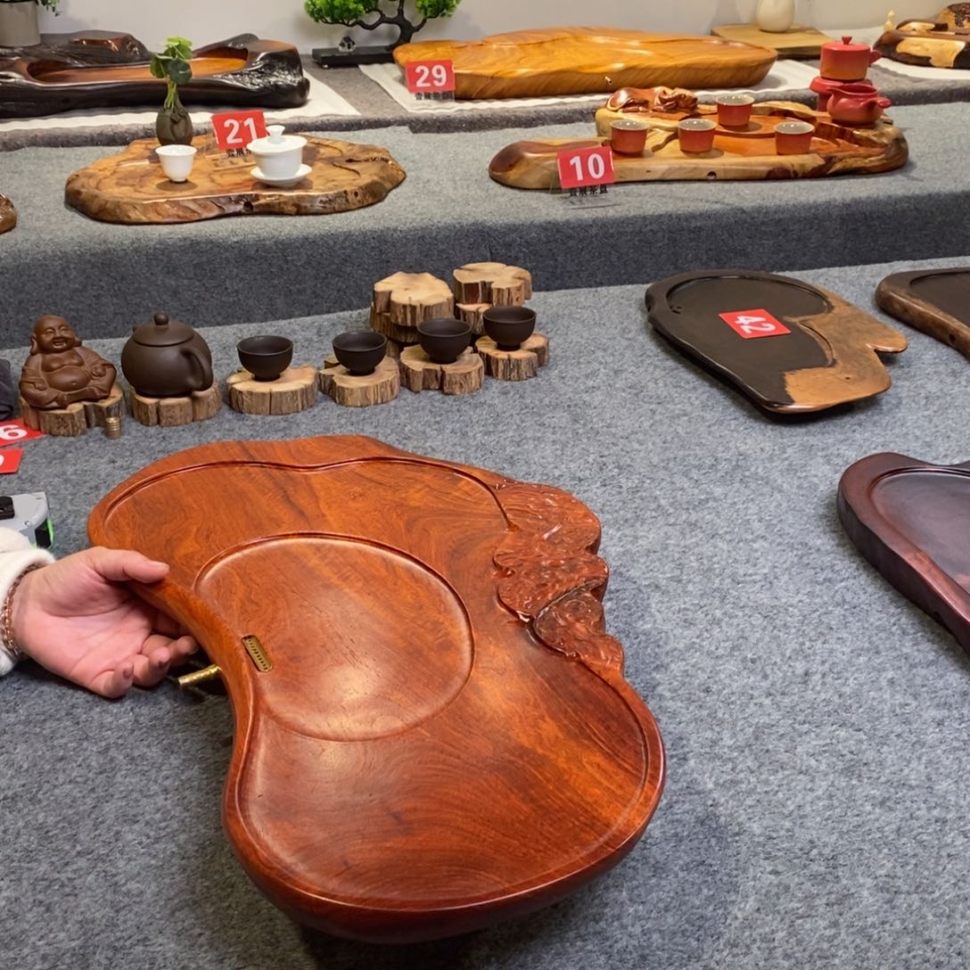 林***步缅花随行实木茶盘