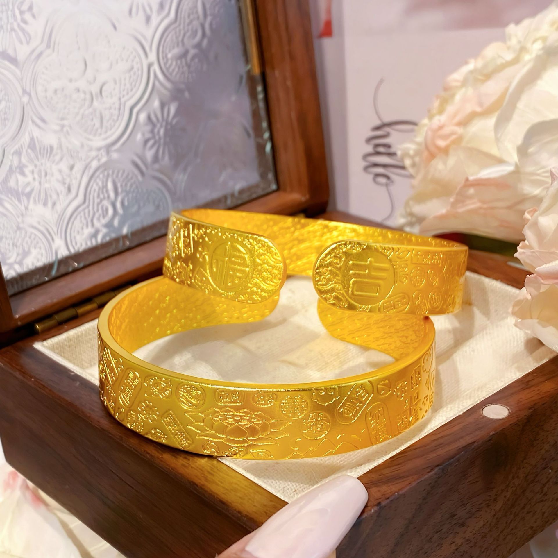 【矿金手作】吉言八宝莲花 10N-14N 精工细作 复古精美