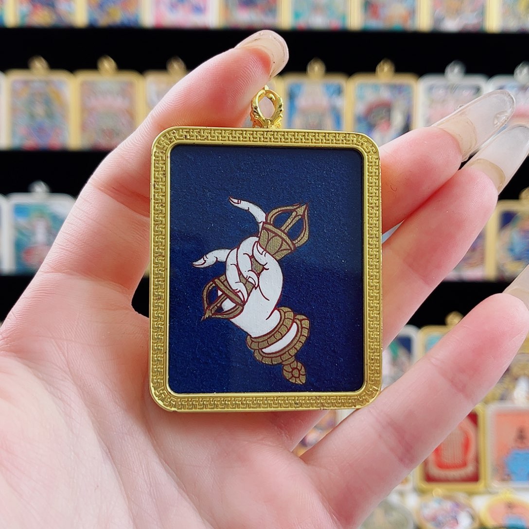 吊坠大势至法器 纯手绘唐卡