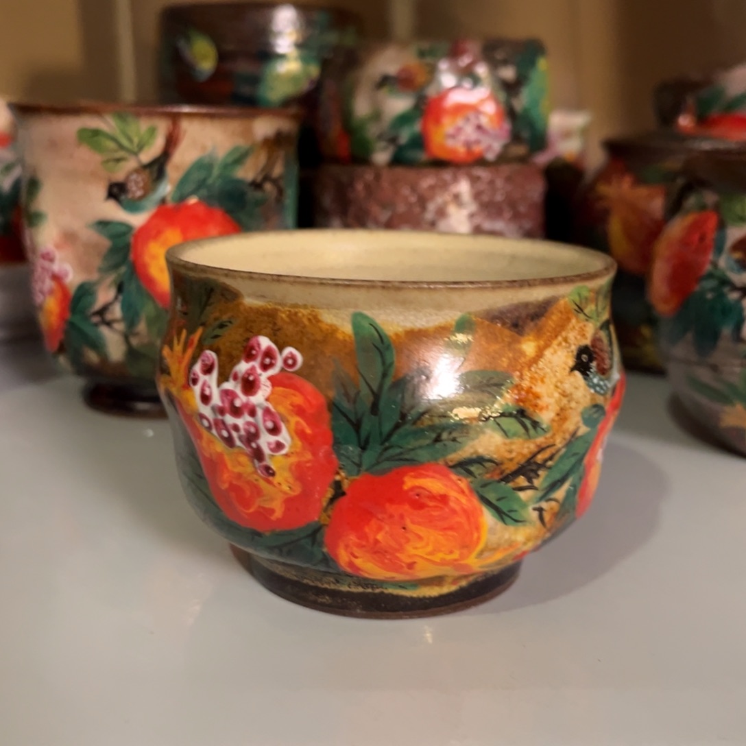 柴烧纯手工手绘陶瓷