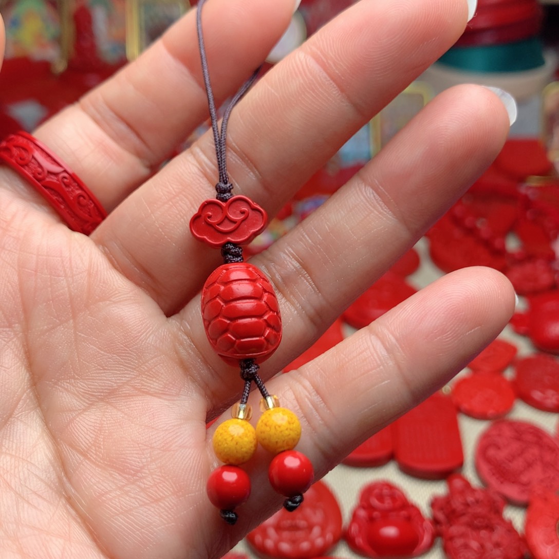 天然辰砂工艺品朱砂手机坠