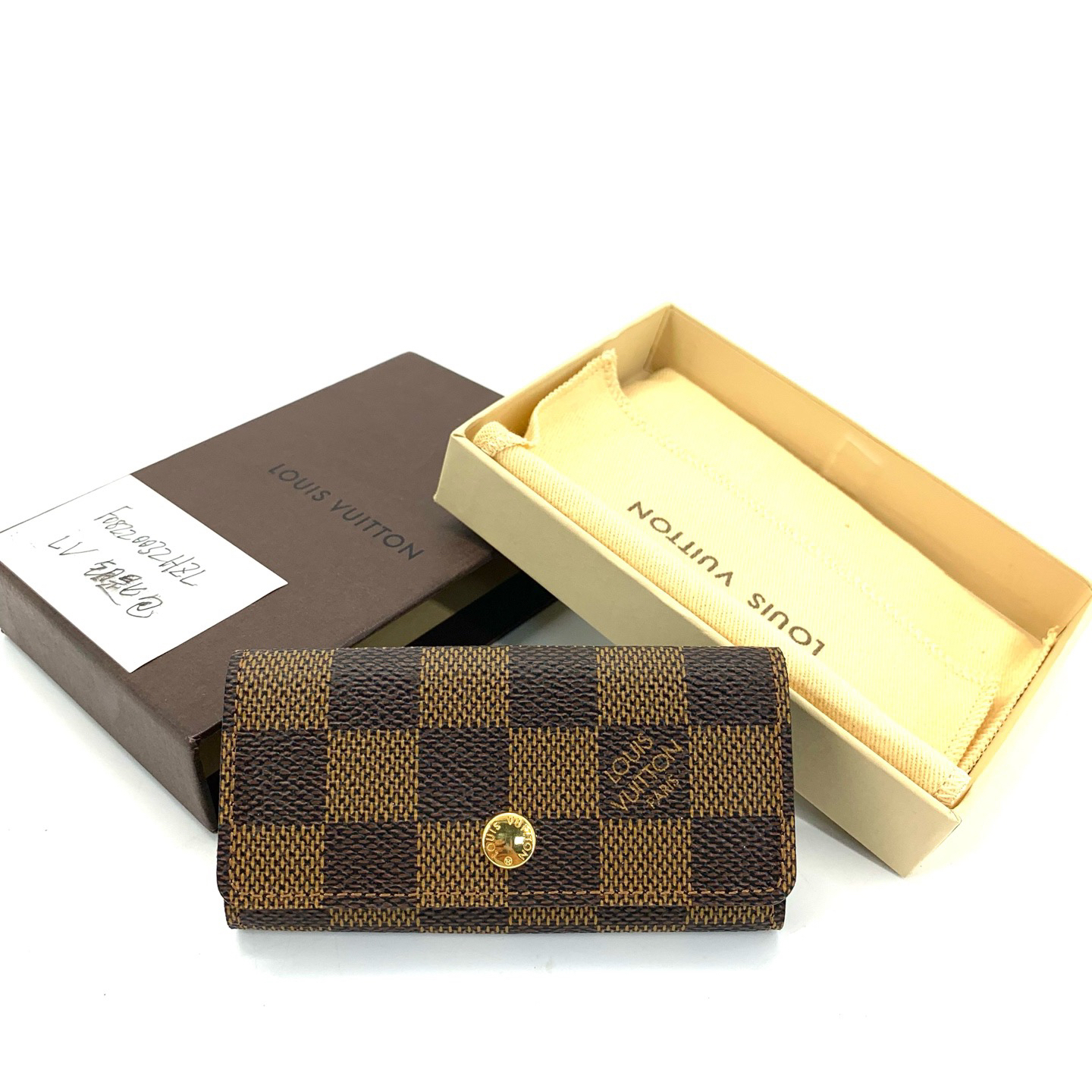 99新 LouisVuitton/路易威登 经典棕棋盘格卡包钥匙包   尺寸10/7