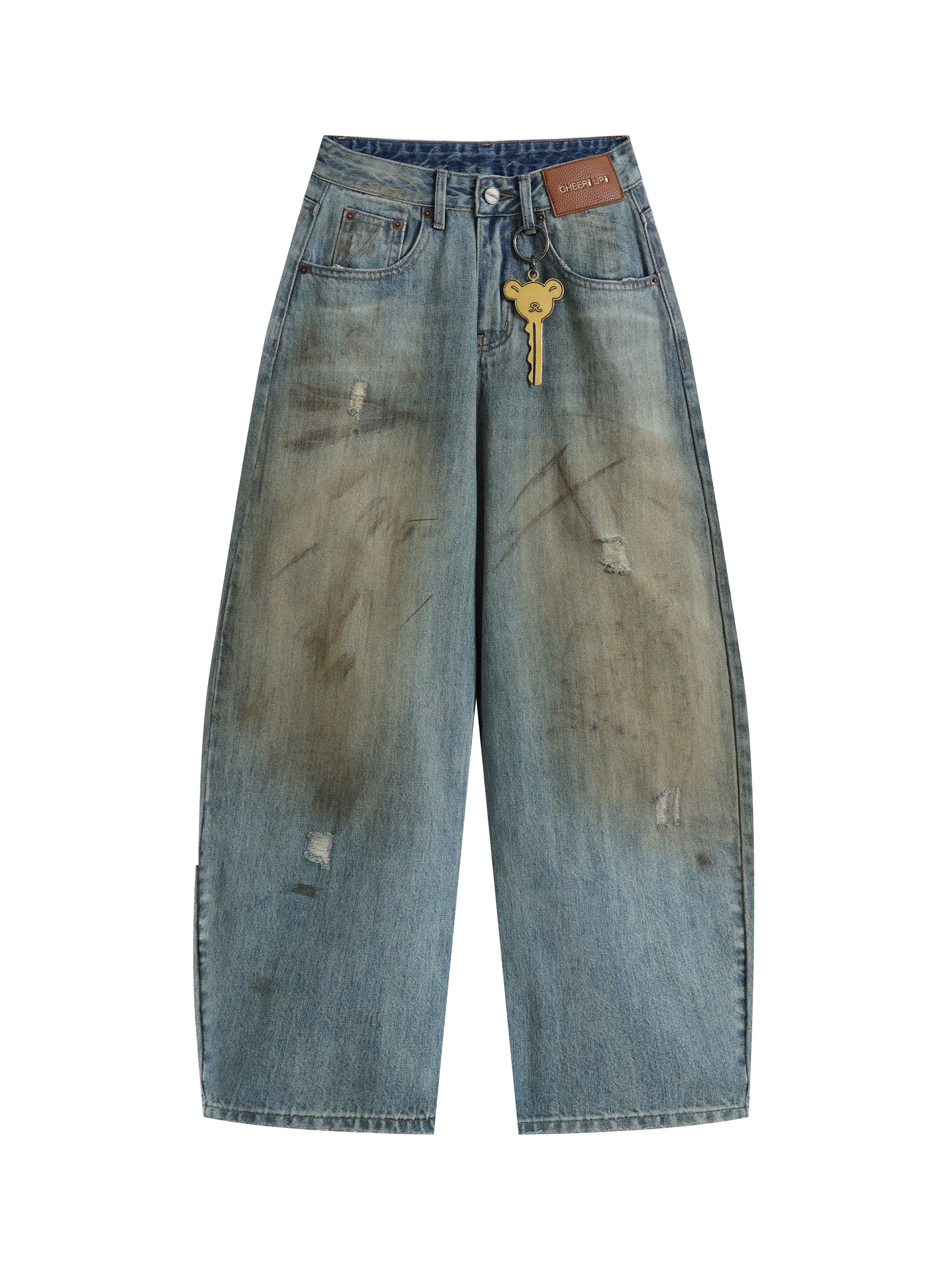 CHEERi UPi 游牧做旧牛仔裤 汪苏泷同款