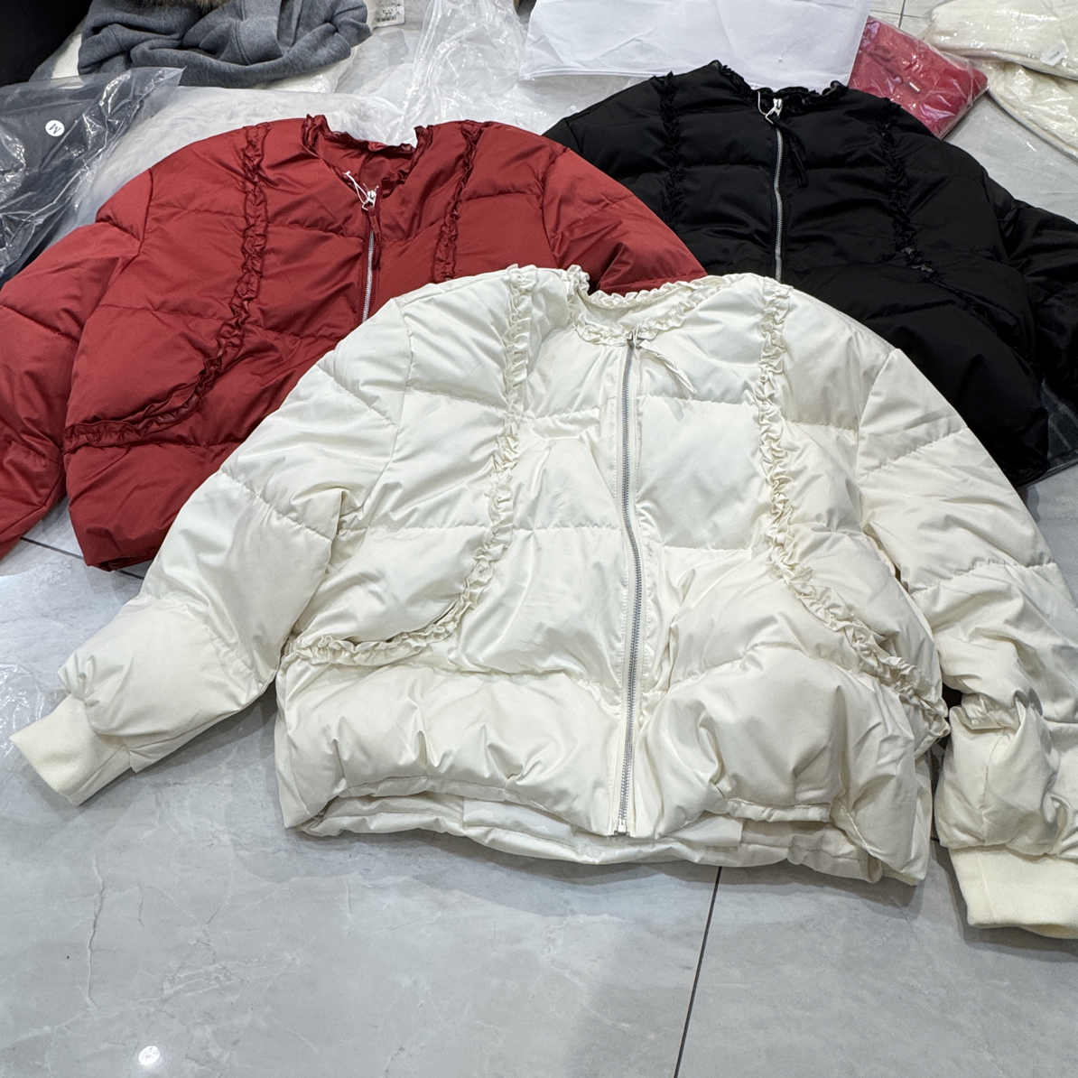 【妙女郎】木耳边外套冬季新款宽松显瘦甜美圆领957